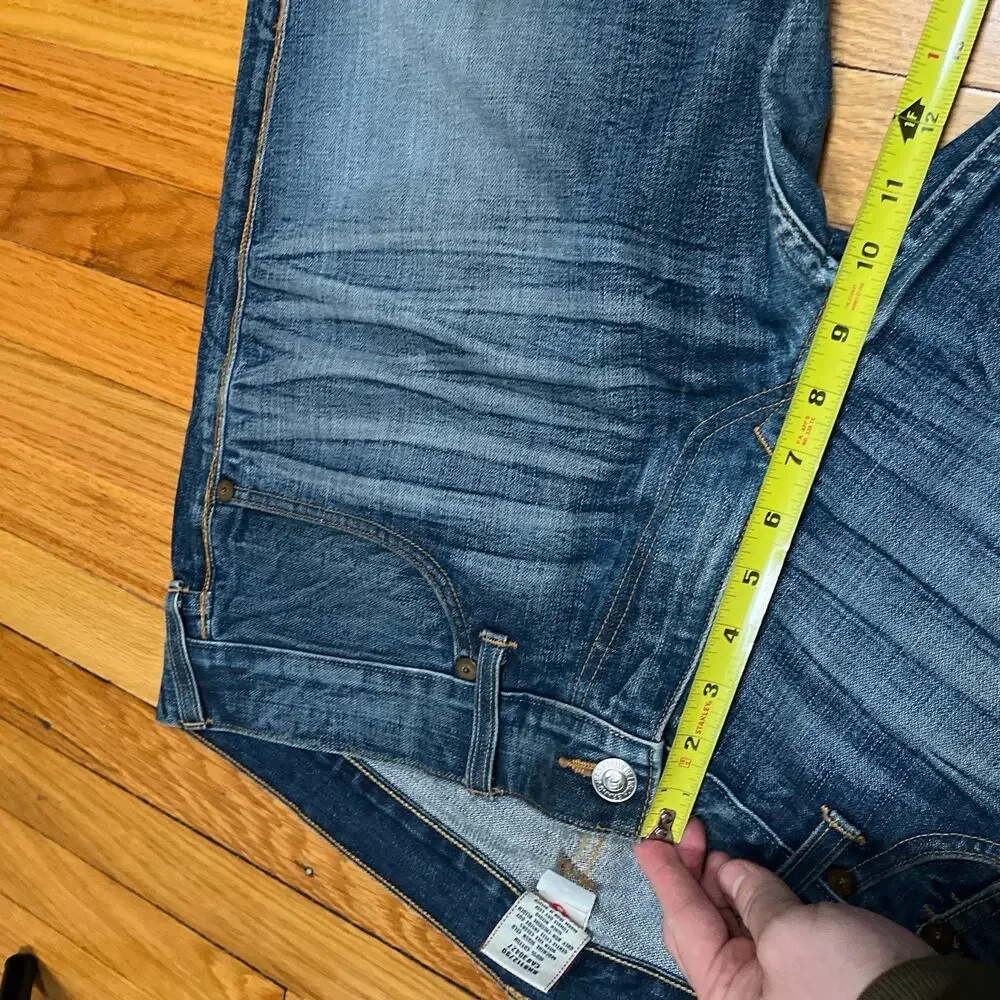 True Religion Ricky Straight Leg Jeans USA Made Mens 38Tag Sz 40x34 Flap Pockets